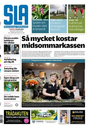 Förstasida Skaraborgs Allehanda