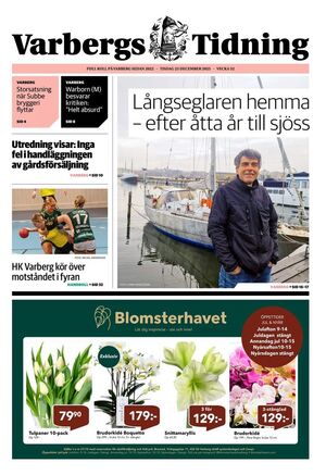 Förstasida Varbergs Tidning