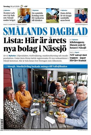 Förstasida Smålands Dagblad