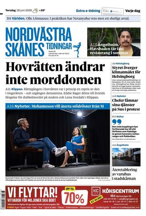 Förstasida Nordvästra Skånes Tidningar