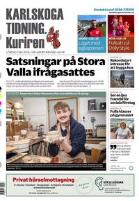 Förstasida Karlskoga Tidning-Kuriren