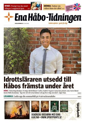 Förstasida Ena Håbo-tidningen