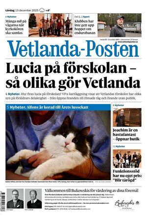 Förstasida Vetlanda-Posten