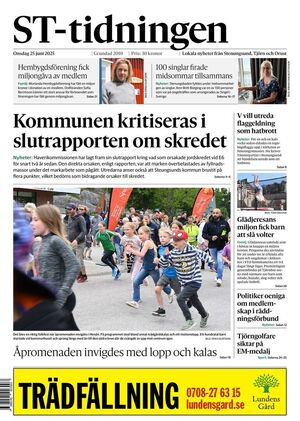 Förstasida ST-tidningen