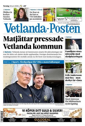 Förstasida Vetlanda-Posten