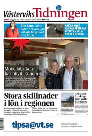 Förstasida Västerviks-Tidningen