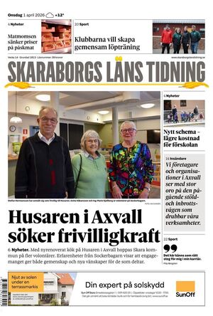 Förstasida Skaraborgs Läns Tidning