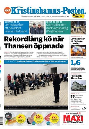 Förstasida Nya Kristinehamns-Posten