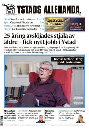 Förstasida Ystads Allehanda