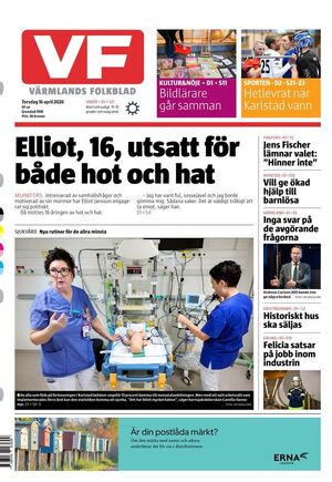 Förstasida Värmlands Folkblad