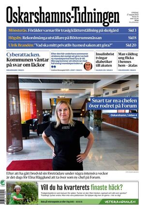 Förstasida Oskarshamns-Tidningen