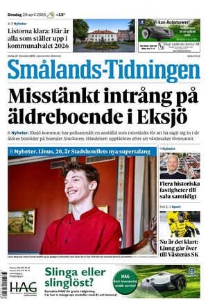 Förstasida Smålands-Tidningen