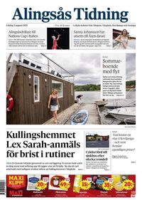 Förstasida Alingsås Tidning