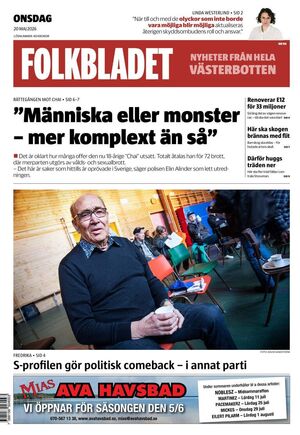 Förstasida Folkbladet Västerbotten