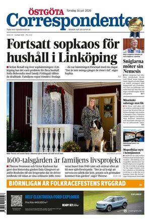 Förstasida Östgöta Correspondenten