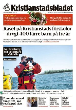 Förstasida Kristianstadsbladet