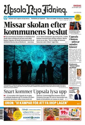 Förstasida Upsala Nya Tidning