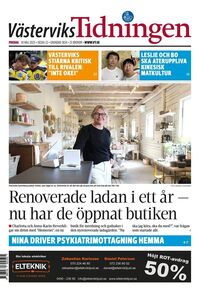 Förstasida Västerviks-Tidningen