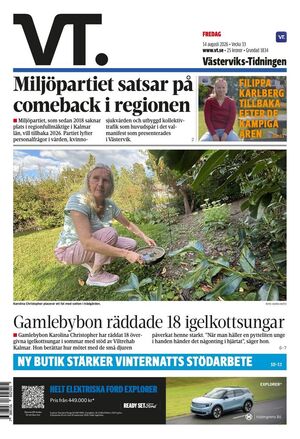 Förstasida Västerviks-Tidningen