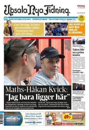 Förstasida Upsala Nya Tidning