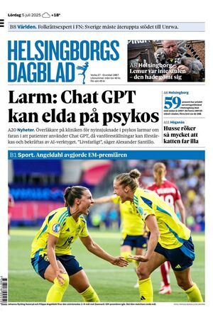 Förstasida Helsingborgs Dagblad