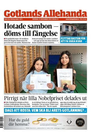 Förstasida Gotlands Allehanda