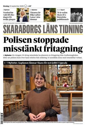 Förstasida Skaraborgs Läns Tidning