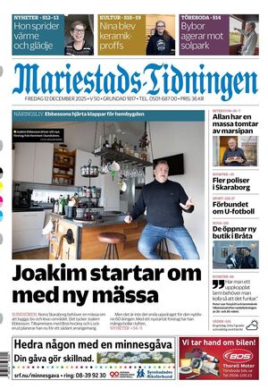Förstasida Mariestads-Tidningen