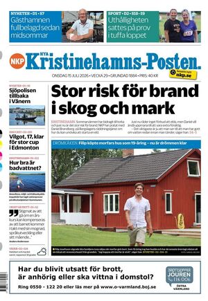 Förstasida Nya Kristinehamns-Posten