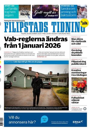 Förstasida Filipstads Tidning