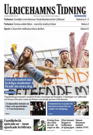 Förstasida Ulricehamns Tidning