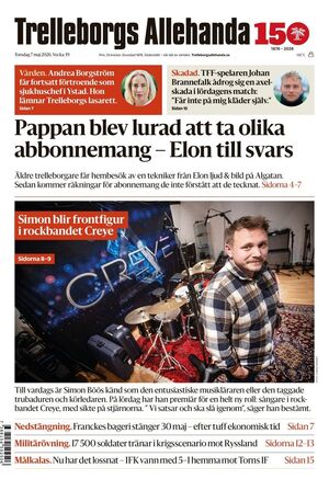 Förstasida Trelleborgs Allehanda