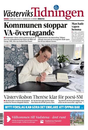 Förstasida Västerviks-Tidningen