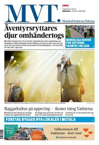 Förstasida Motala & Vadstena tidning