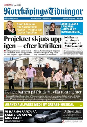 Förstasida Norrköpings Tidningar