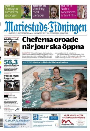 Förstasida Mariestads-Tidningen