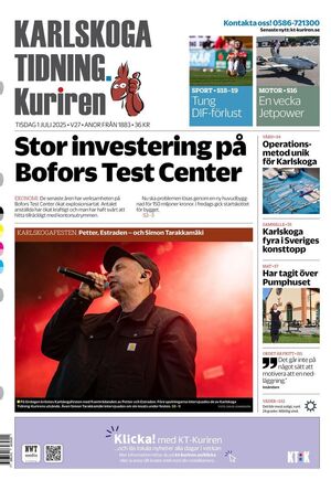 Förstasida Karlskoga Tidning-Kuriren