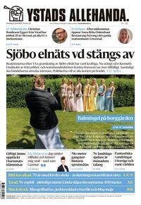 Förstasida Ystads Allehanda