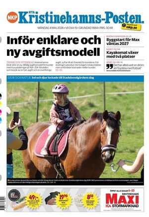 Förstasida Nya Kristinehamns-Posten