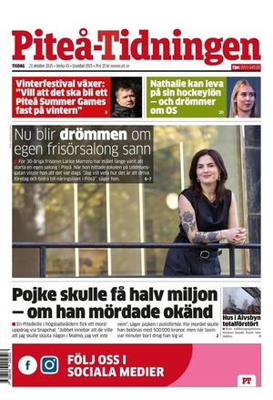 Förstasida Piteå-Tidningen