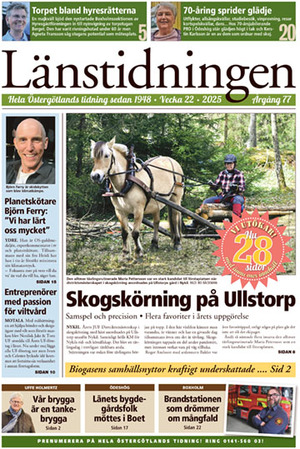 Förstasida Länstidningen Östergötland