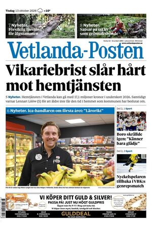 Förstasida Vetlanda-Posten