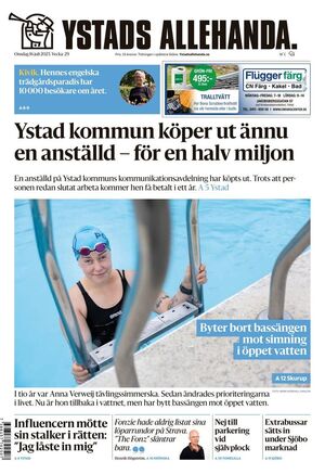 Förstasida Ystads Allehanda