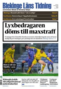 Förstasida Blekinge Läns Tidning