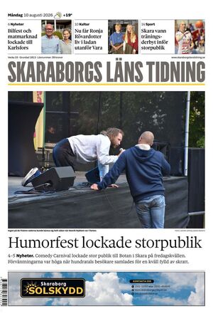 Förstasida Skaraborgs Läns Tidning