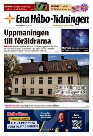 Förstasida Ena Håbo-tidningen