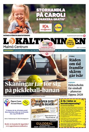 Förstasida Lokaltidningen Malmö Centrum