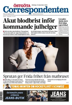 Förstasida Östgöta Correspondenten