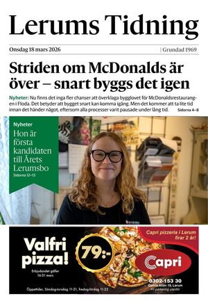 Förstasida Lerums Tidning