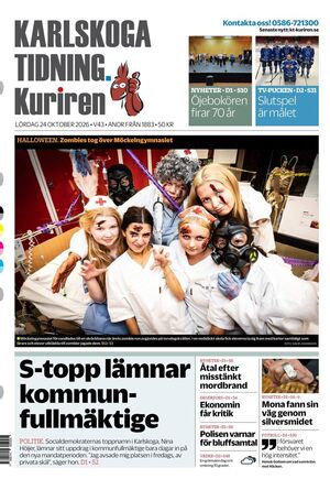 Förstasida Karlskoga Tidning-Kuriren